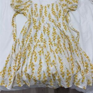 Floral Yellow and White Dress